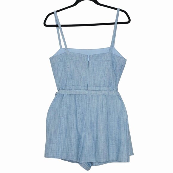 Alexis Camillo Romper Sky Blue Square Neck Cotton Linen Size M - Picture 7 of 11